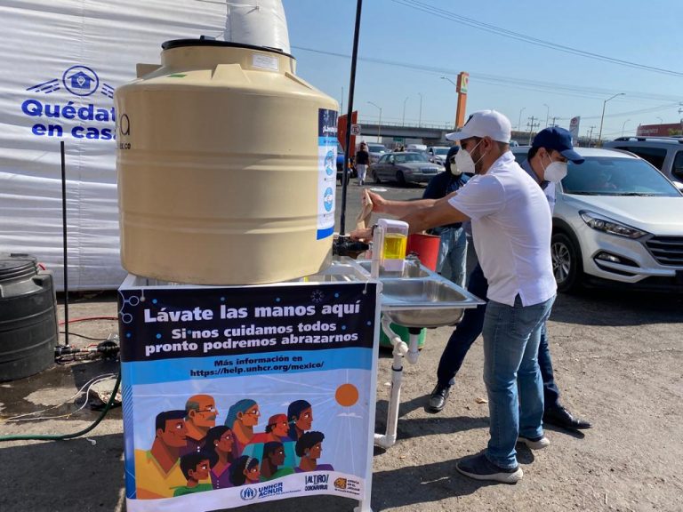 Lava esas manitas: en Aguascalientes se implementa instalación de lavamanos en el Agropecuario por parte ACNUR