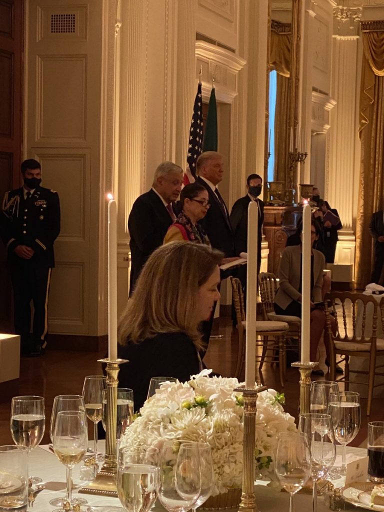 Así estuvo la cena de AMLO y su comitiva empresarial en la Casa Blanca