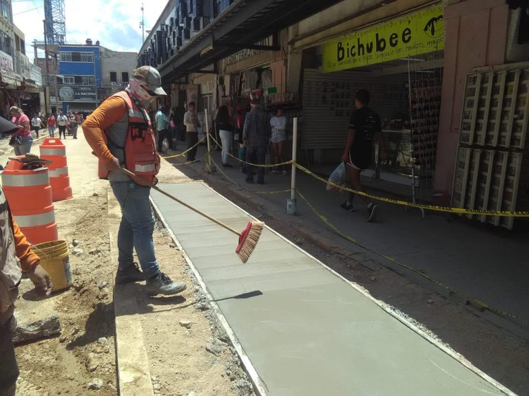 Rehabilitan calle Unión en Aguascalientes