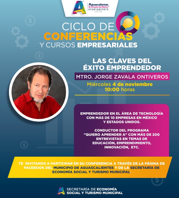 Municipio de Aguascalientes anuncia cursos y conferencias virtuales gratuitas para empresarios y empresarias