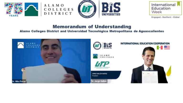 Firma UTMA primer convenio internacional con The Alamo Colleges District