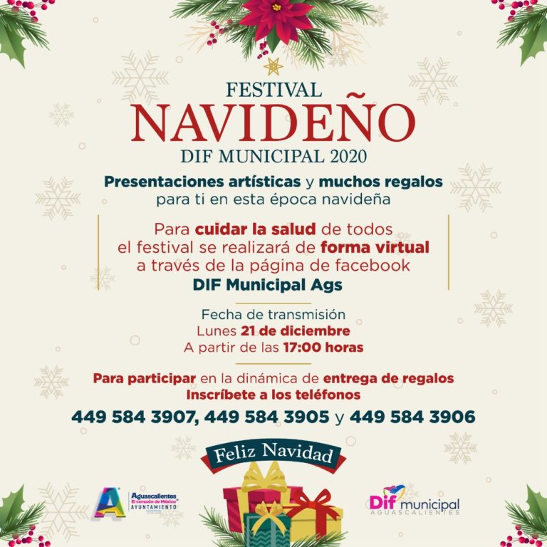 DIF de Aguascalientes invita al Festival Navideño 2020 en línea