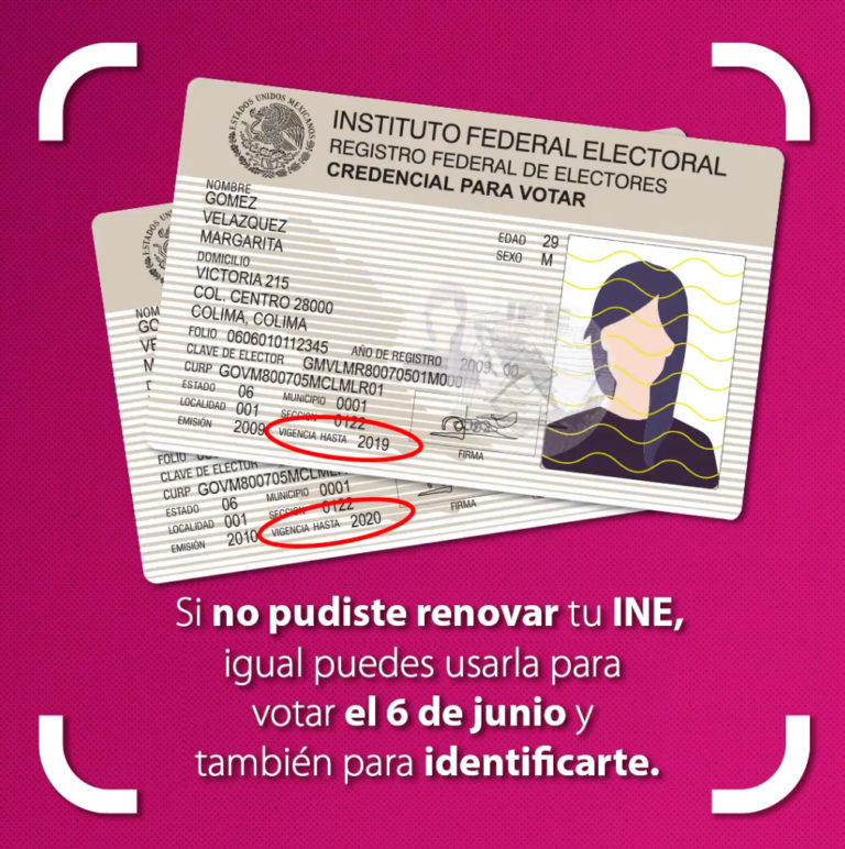 Credenciales con vigencia 2019 y 2020 serán válidas para votar el próximo 6 de junio