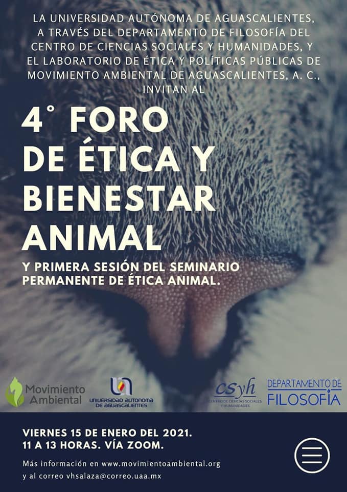 UAA realizará el 4º Foro de Ética y Bienestar Animal