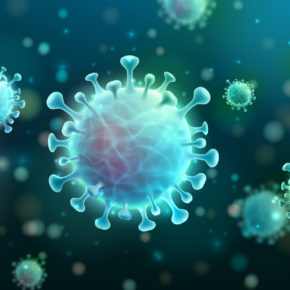 Vector of Coronavirus 2019-nCoV and Virus background with disease cells. COVID-19 Corona virus outbreaking and Pandemic medical health risk concept. Vector illustration eps 10
