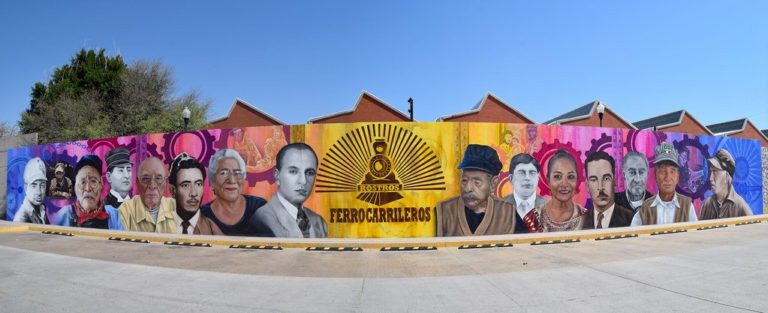 Lo que tienes que saber del mural Rostros Ferrocarrileros ubicado en Tres Centurias