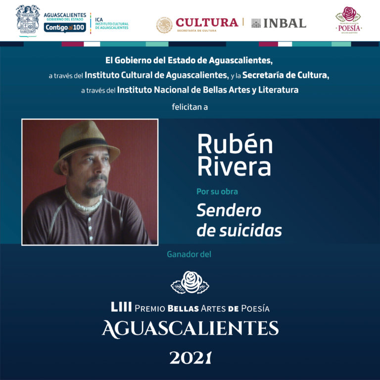 Rubén Rivera gana el Premio Bellas Artes de Poesía Aguascalientes 2021   