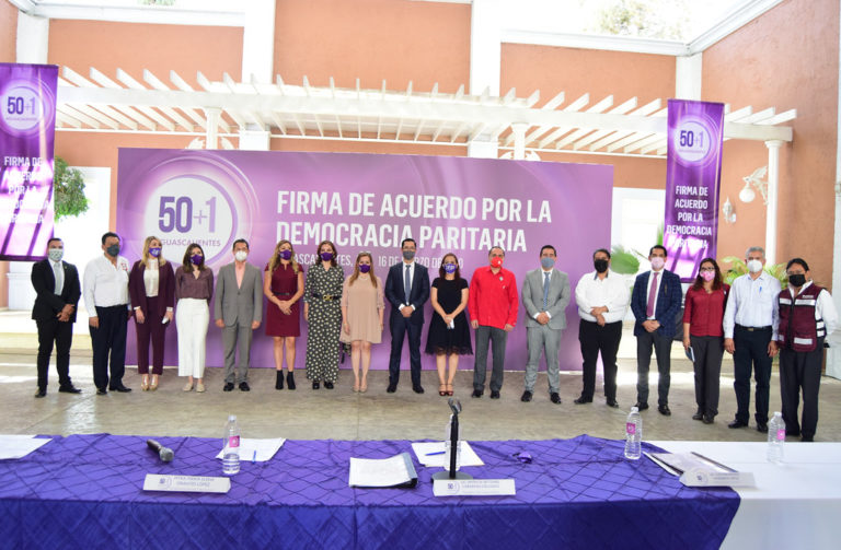 Firman los doce partidos políticos en Aguascalientes acuerdo paritario 2021