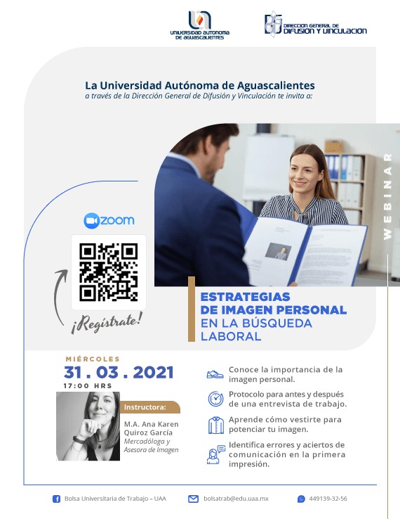 Bolsa de Trabajo de la UAA ofrece charlas en línea