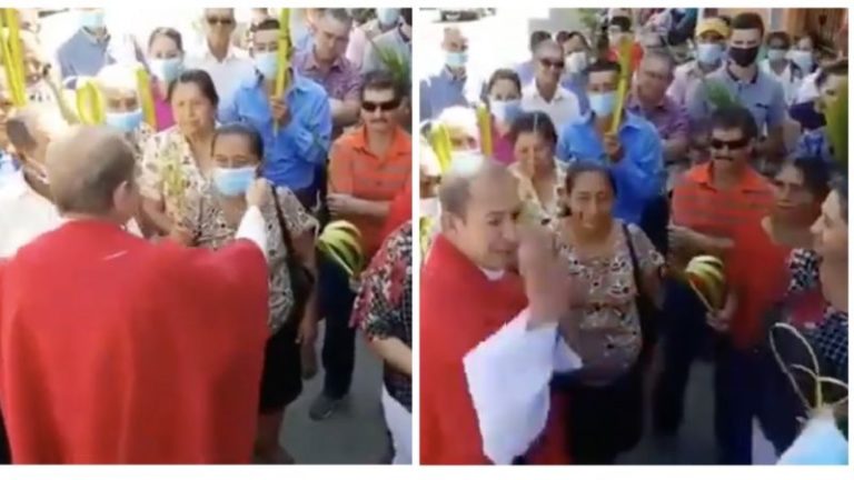 Te contamos del caso de un cura que arranca el cubrebocas a una mujer y dice que usarlo “es una babosada”