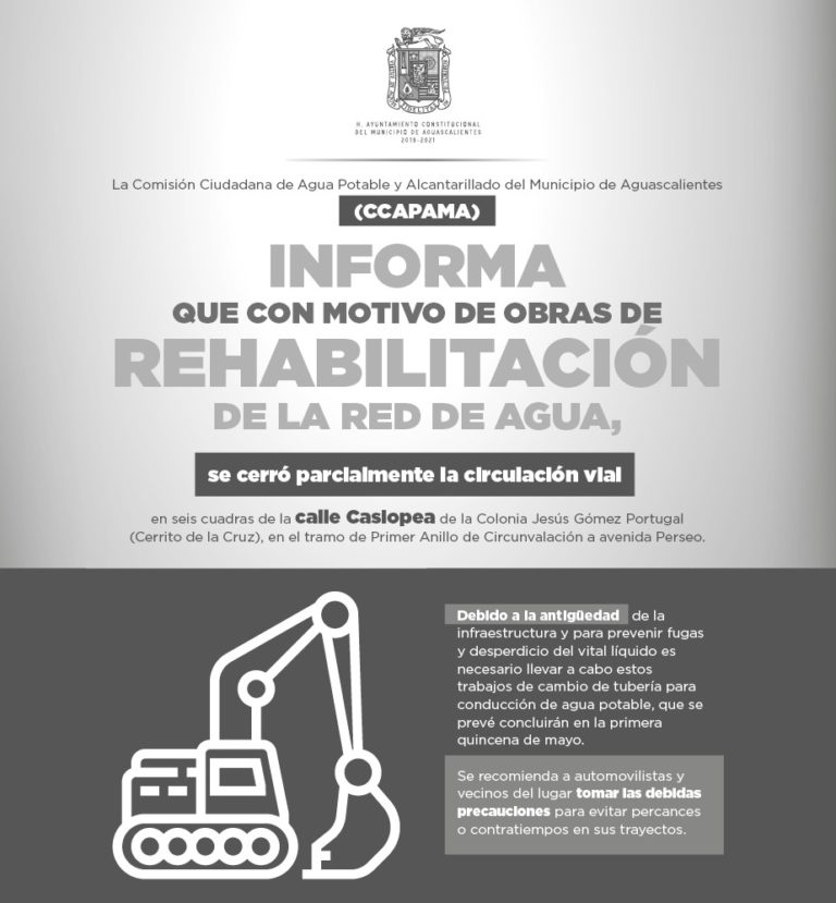 Ccapama anuncia cierre vial en el Cerrito de la Cruz por obras en la red de agua