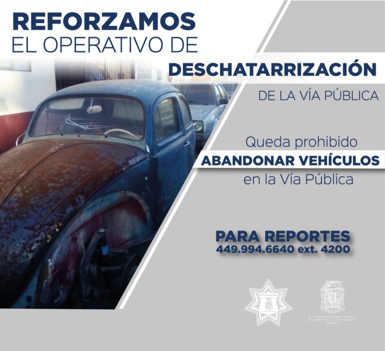 SSPM realiza operativo de deschatarrización de la vía pública de Aguascalientes