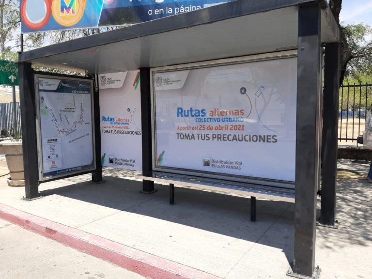 Informan cambios de rutas de transporte público por paso a desnivel de Pulgas Pandas en Aguascalientes