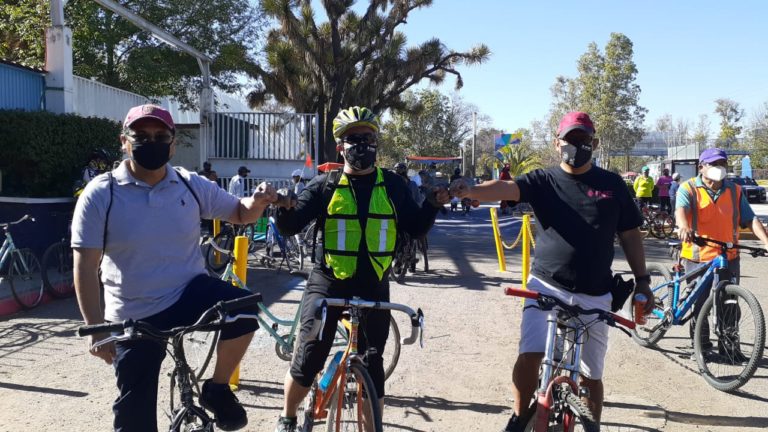 Rodada por la democracia una actividad para promover el voto ciudadano por parte del INE en Aguascalientes