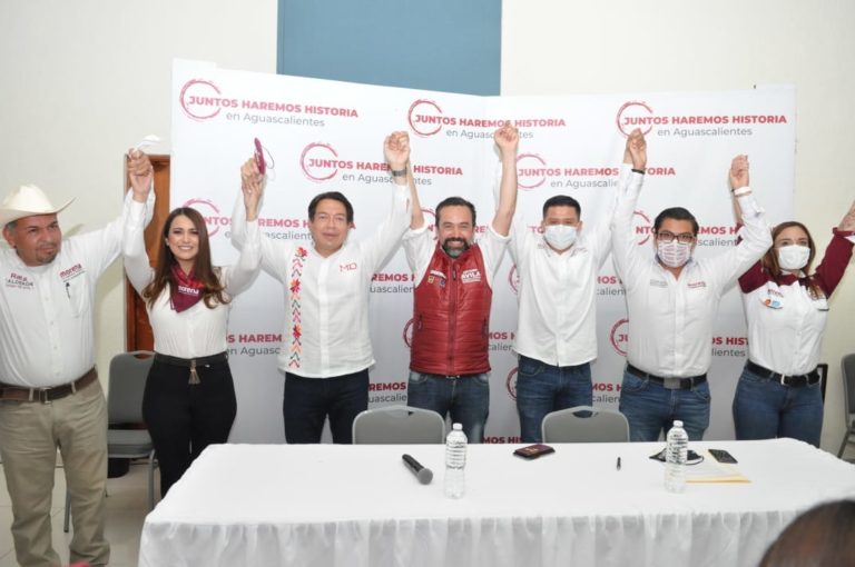 Mario Delgado hace campaña en Aguascalientes, acompaña a Arturo Ávila