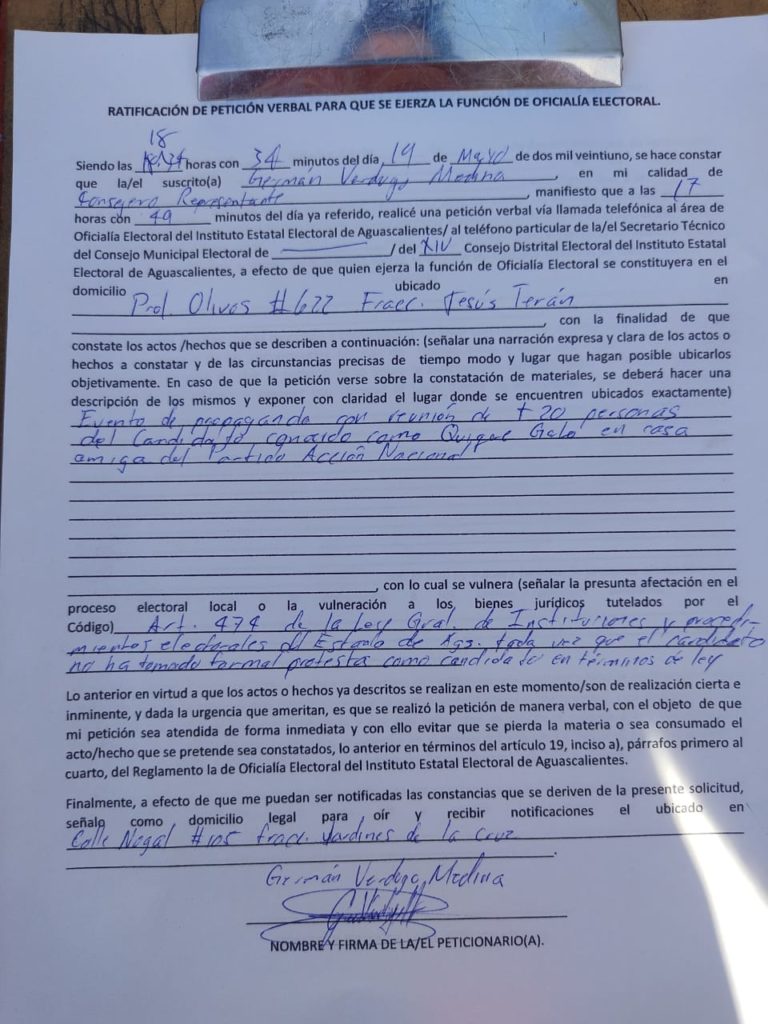 Candidata del Distrito XIV denuncia ante el IEE a Luis Enrique García López por actos adelantados de campaña