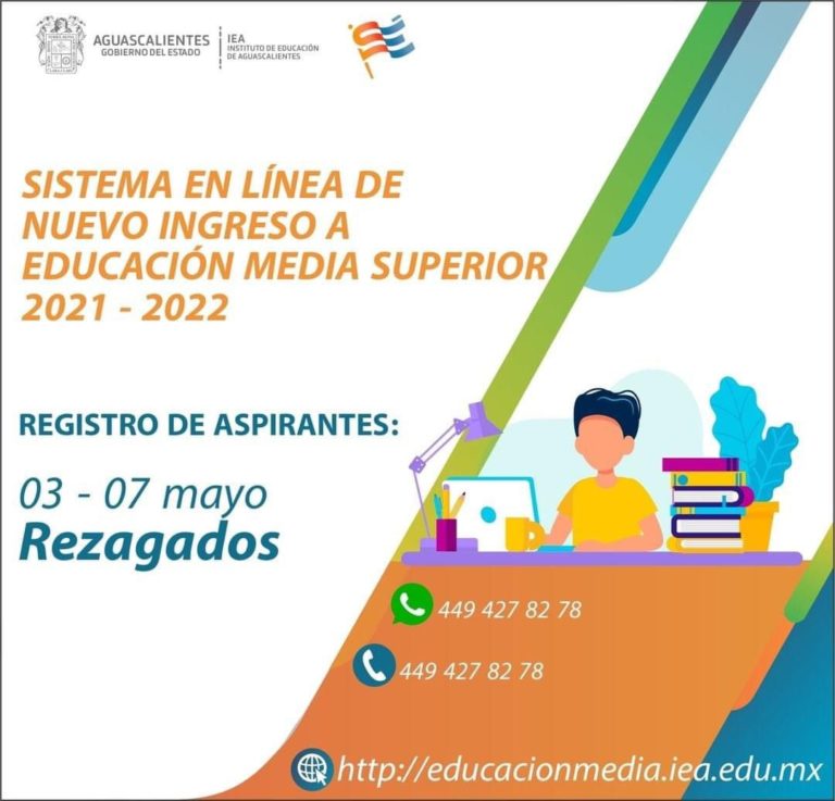 Registro en Línea para nuevo ingreso a educación media superior termina el 7 de mayo