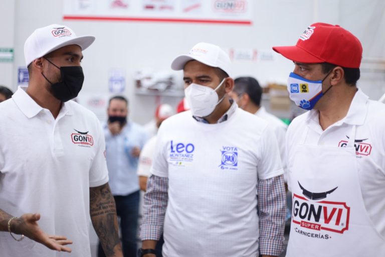 Importantes muestras de apoyo recibió Leo Montañez en su visita al Grupo Gonvi carnicerías