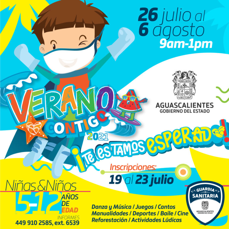 Abren inscripciones para curso vacacional Verano Contigo 2021 en Aguascalientes