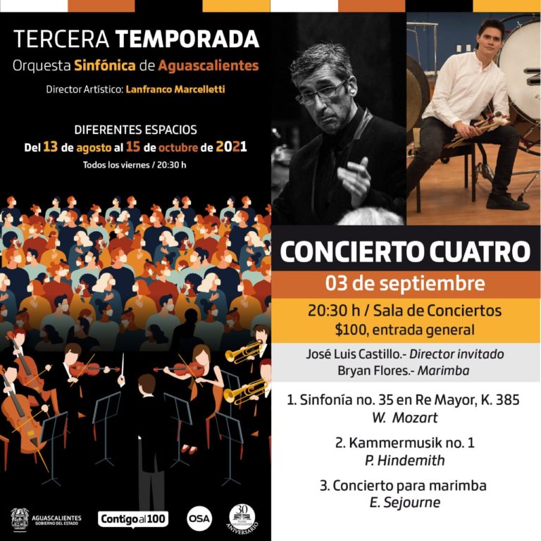 La OSA se presentará en el Complejo Tres Centurias de Aguascalientes