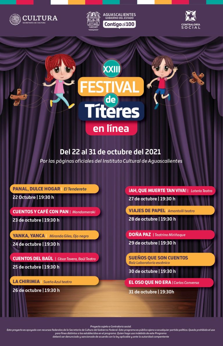 El XXIII Festival de Títeres también se presentará en línea 