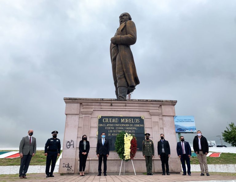 Conmemoran el natalicio de José María Morelos y Pavón en Aguascalientes