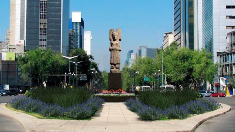Una réplica de la escultura La joven de Amajac sustituirá a estatua de Colón en Paseo de la Reforma