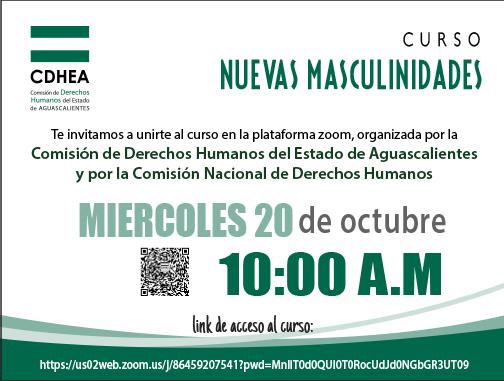CDHEA y CNDH invitan a curso sobre nuevas masculinidades