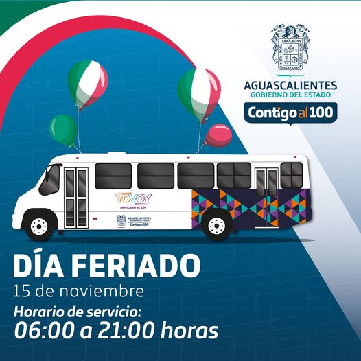 Anuncian cambios en el horario de transporte público este 15 de noviembre