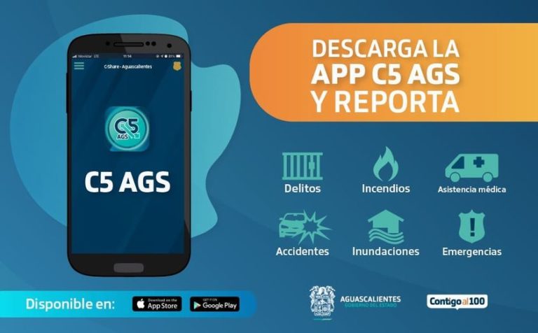 Invitan a la ciudadania a descarga la app C5 AGS