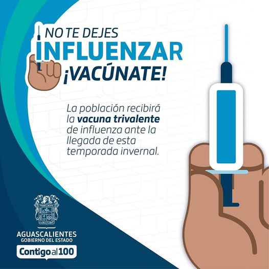 Invitan aplicarse la vacuna contra la influenza en Aguascalientes