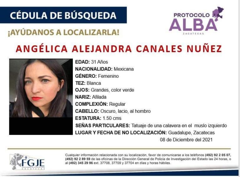 Ayúdanos a encontrar a Angélica Alejandra Canales Núñez
