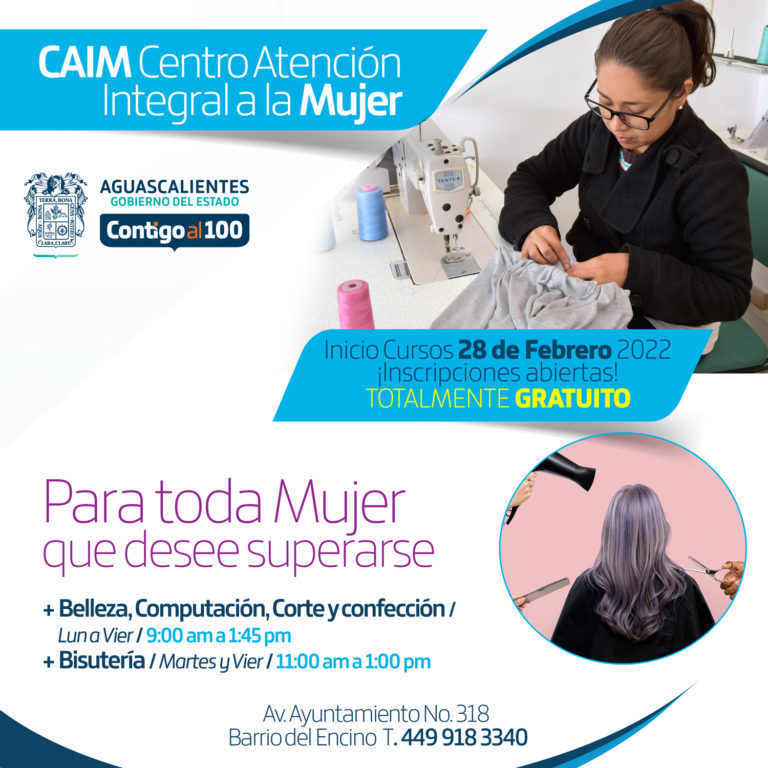 Capacitaciones gratuitas para mujeres de Aguascalientes que deseen aprender un oficio