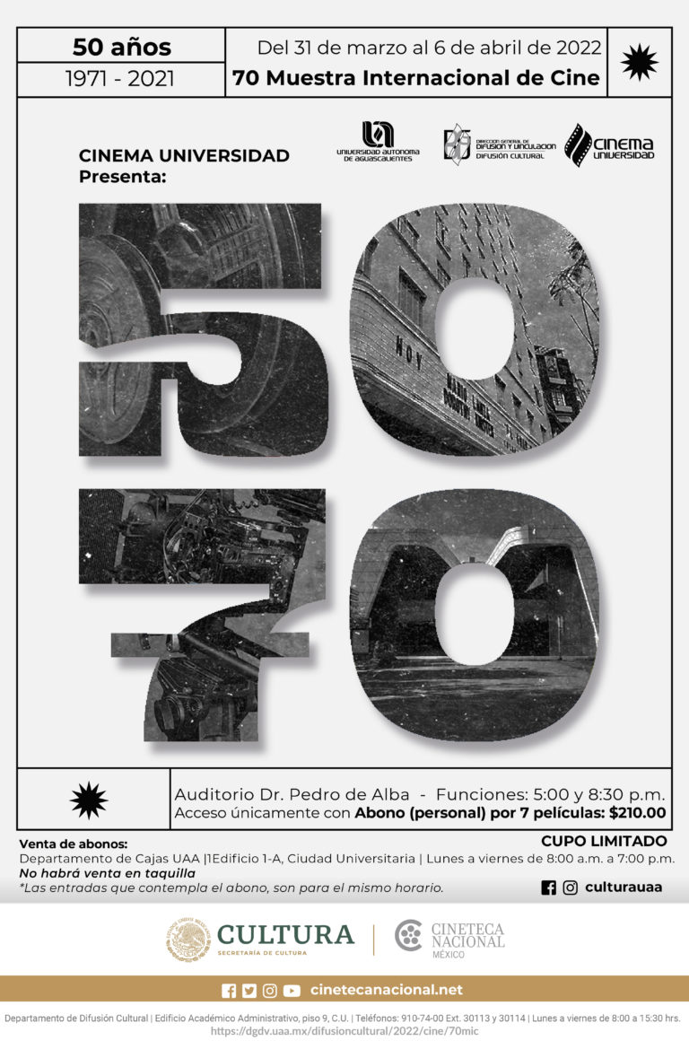 Regresan funciones presenciales a la UAA con la 70 muestra internacional de cine