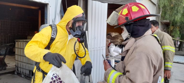 Sofocan Bomberos del Estado de Aguascalientes incendio en fábrica de agroquímicos