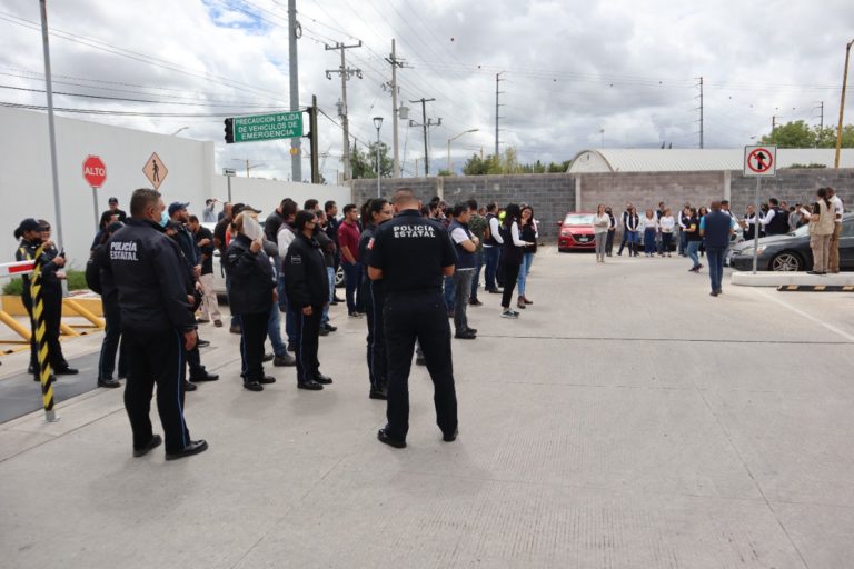 Se desalojan instalaciones de la SSPE por simulacro y sismo en Aguascalientes