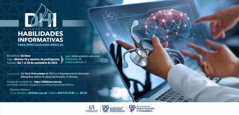 Invita la UAA a su curso Desarrollo de habilidades informativas para especialidades médicas