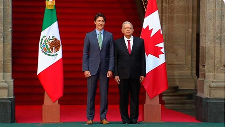 AMLO recibió a Trudeau y su esposa en Palacio Nacional  