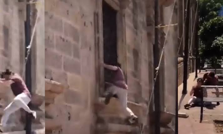 Influencer hace parkour y daña edificio histórico del Palacio de Gobierno de Jalisco 