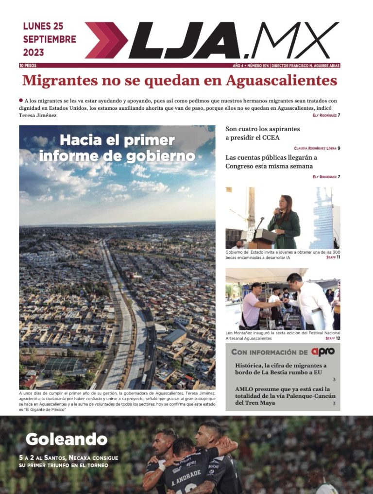 Migrantes no se quedan en Aguascalientes en LJA.MX, edición: 25/09/2023