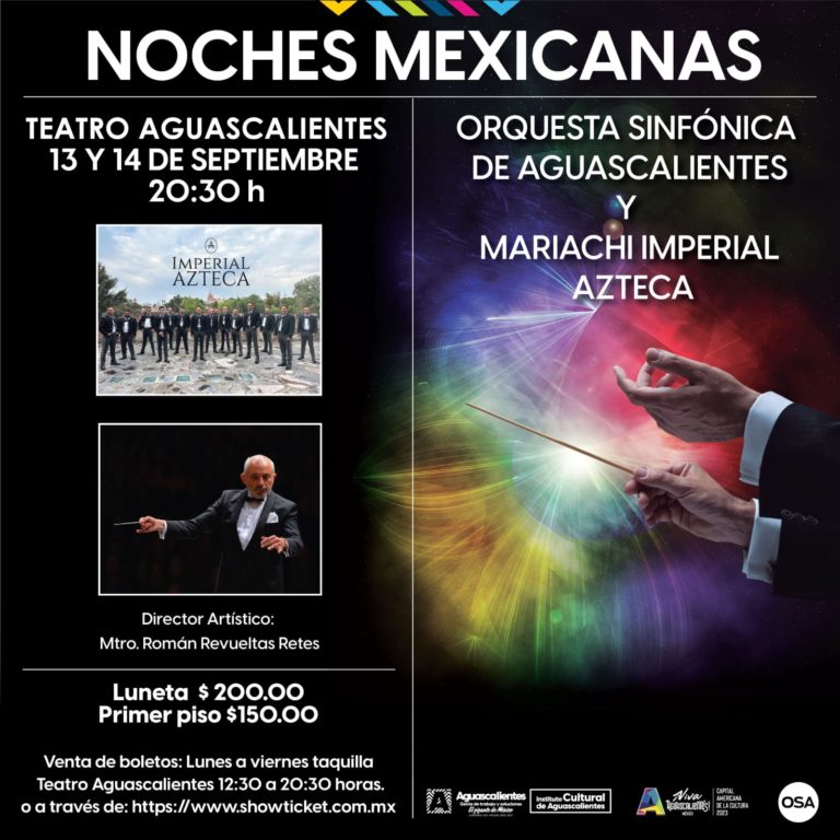 Orquesta Sinfónica de Aguascalientes y el Mariachi Imperial Azteca: fechas y costo en fiestas patrias