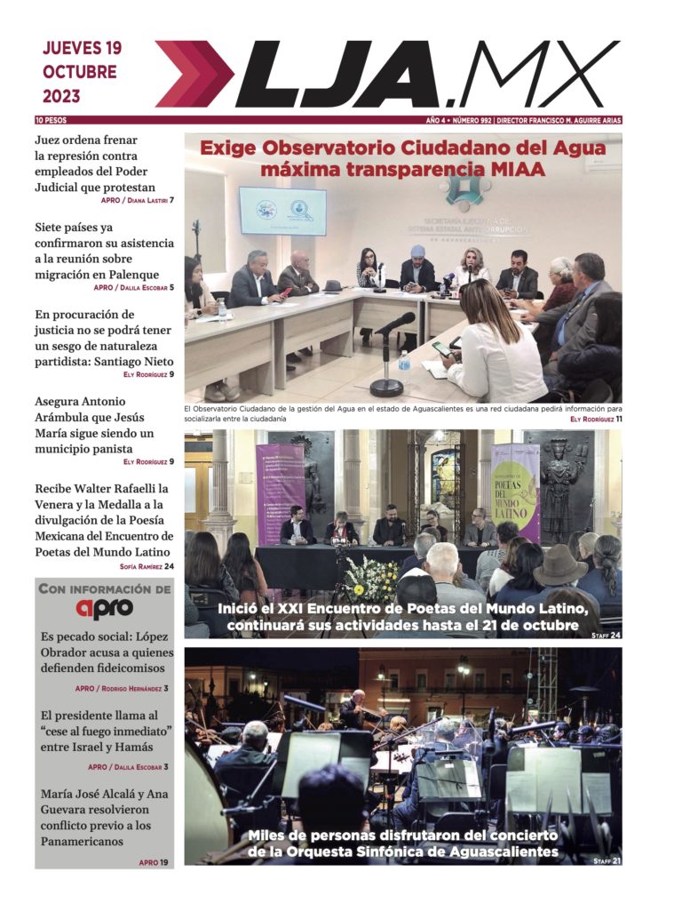 Exige Observatorio Ciudadano del Agua máxima transparencia MIAA y más en LJA.MX, edición 19/10/2023