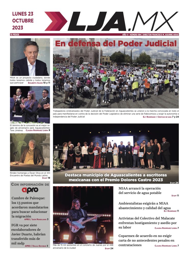 En defensa del Poder Judicial y más en LJA.MX, edición 23/10/2023