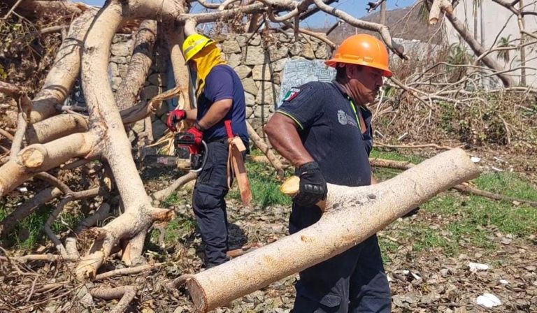 Brigada de emergencia de Aguascalientes ayuda a eliminar riesgos en Acapulco 