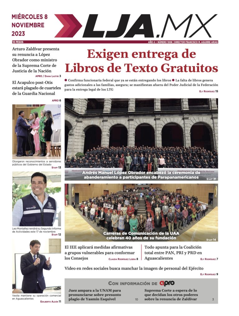 Exigen entrega de libros de texto gratuitos y más en LJA.MX, edición 08/11/2023