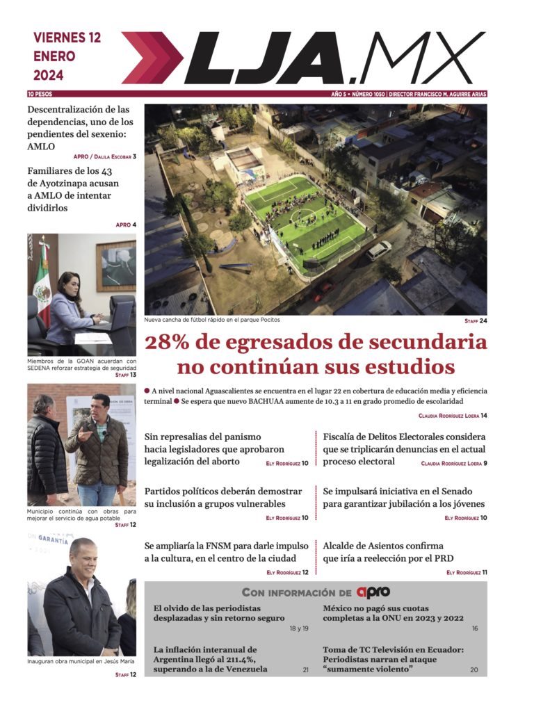 28% de egresados de secundaria no continúan sus estudios y más en LJA.MX, edición 12/1/2024