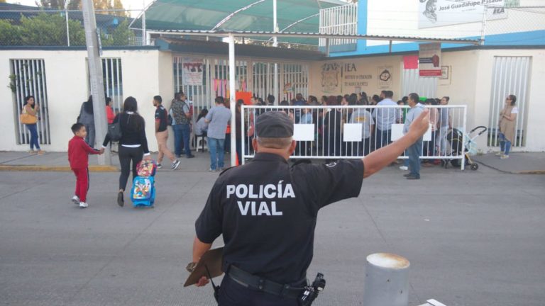 Policía municipal de Aguascalientes retoma operativo “Escuela Segura” 2024