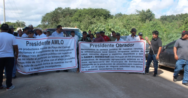 Bloquean acceso a las obras del Tren Maya en Playa del Carmen 