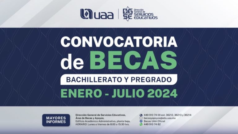 UAA mantiene abierta la convocatoria de becas para bachillerato y pregrado enero-julio 2024