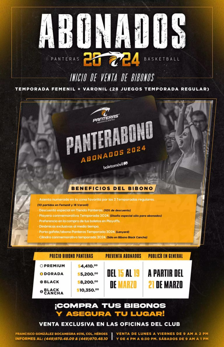 Panteras de Aguascalientes anuncia venta de bibono